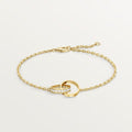 [LUXE JEWELRY] LOVE DOUBLE RING HALF DIAMOND BRACELET