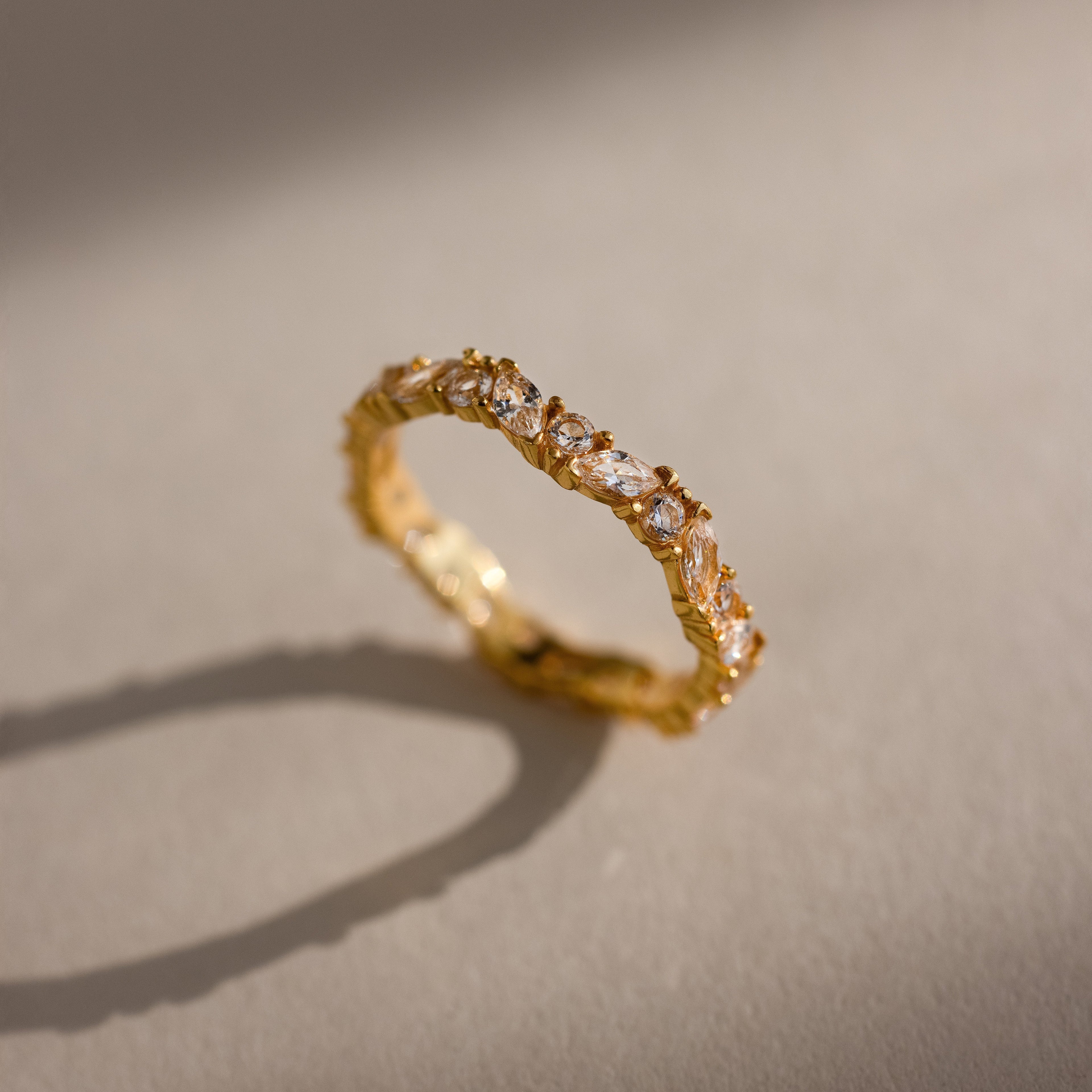 Staggered Marquise Birthstone Ring