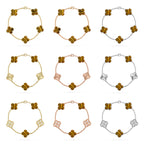 [Luxe] CLOVER 5 MOTIFS TIGER EYE BRACELET COLLECTION