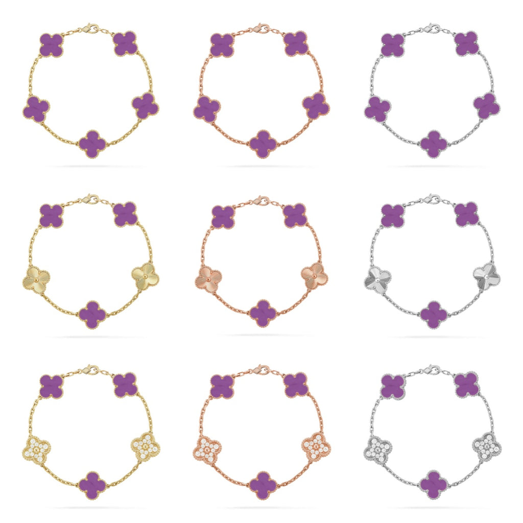 [Luxe] CLOVER 5 MOTIF VIOLET BRACELET COLLECTION