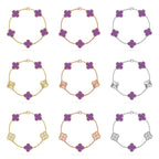 [LUXE JEWELRY] CLOVER 5 MOTIF VIOLET BRACELET COLLECTION