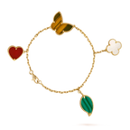 [LUXE JEWELRY]LUCKY SPRING 5 MOTIF GOLD BRACELET
