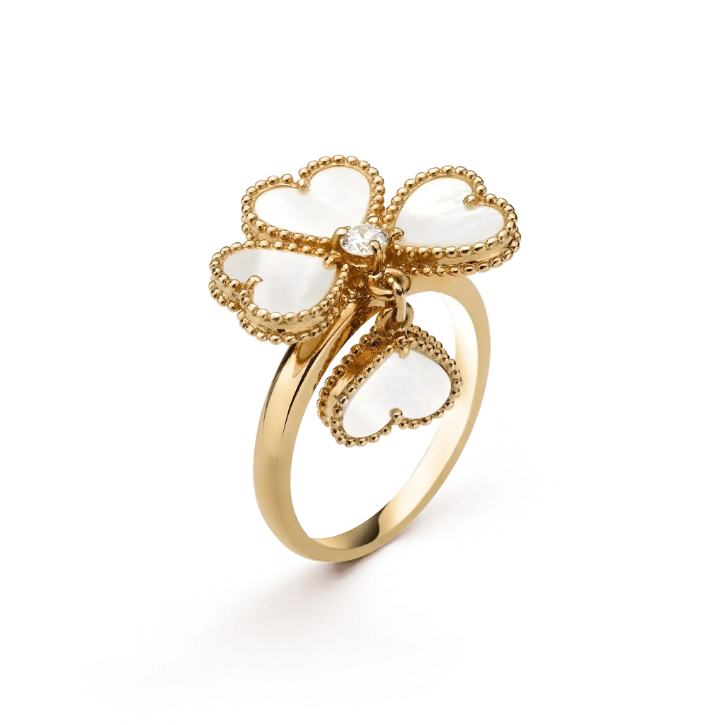 [LUXE JEWELRY]SWEET CLOVER WHITE MOP RING