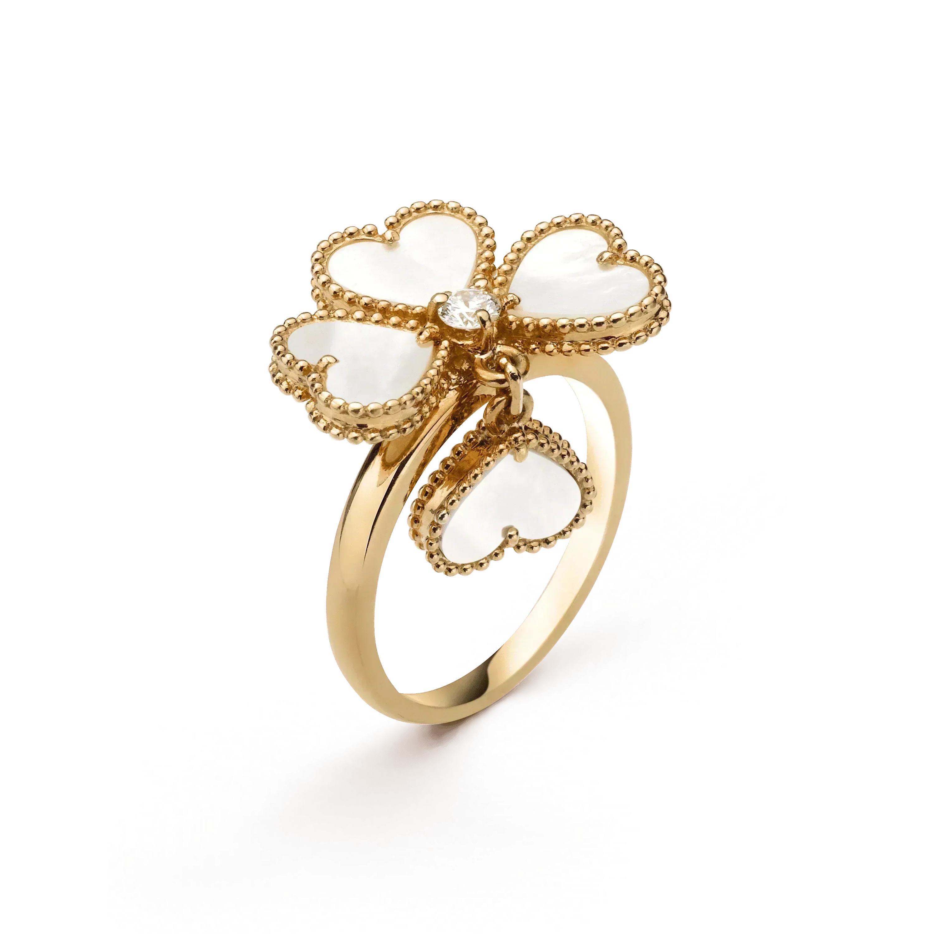[LUXE JEWELRY]SWEET CLOVER WHITE MOP RING