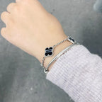 [LUXE JEWELRY] CLOVER 5 MOTIF PULSAR STONE BRACELET COLLECTION