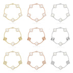 [LUXE JEWELRY]CLOVER WHITE PEARL MOP 5 MOTIF BRACELET COLLECTION