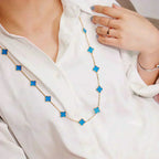 [LUXE JEWELRY]CLOVER 20 MOTIFS TURQUOISE GOLD