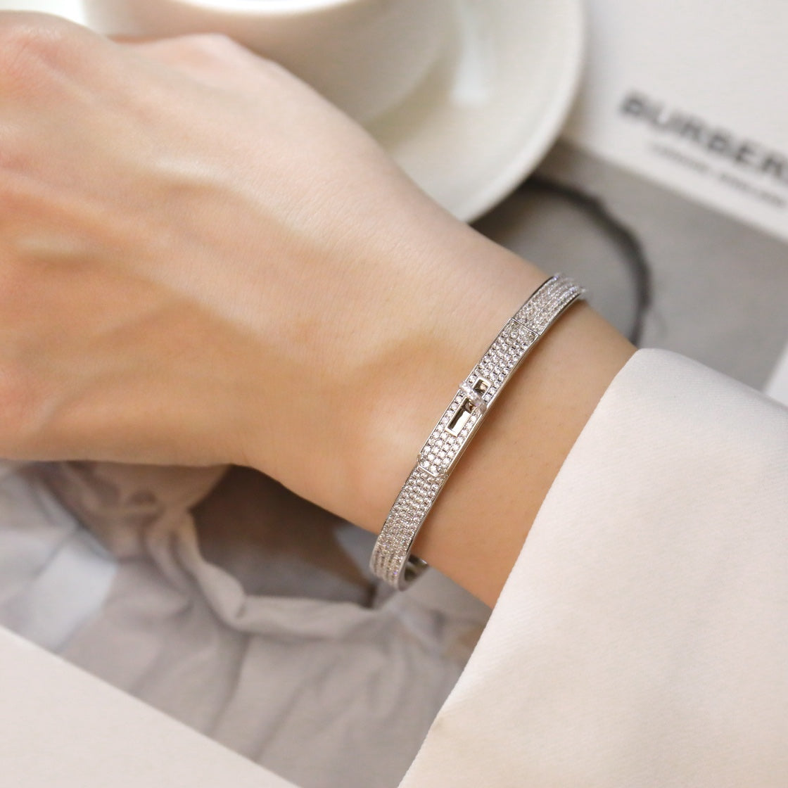 [LUXE JEWELRY]KELLY BRACELET DIAMOND PAVED