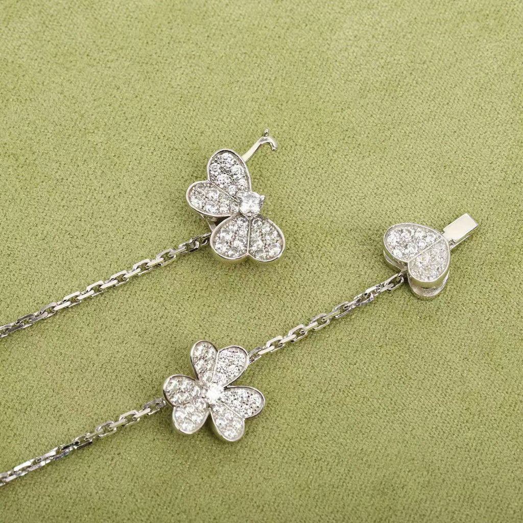 [LUXE JEWELRY]FRIVOLE SILVER 9 FLOWERS NECKLACE