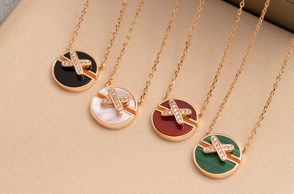 [LUXE JEWELRY]JEUX DE PINK GOLD DIAMOND NECKLACE