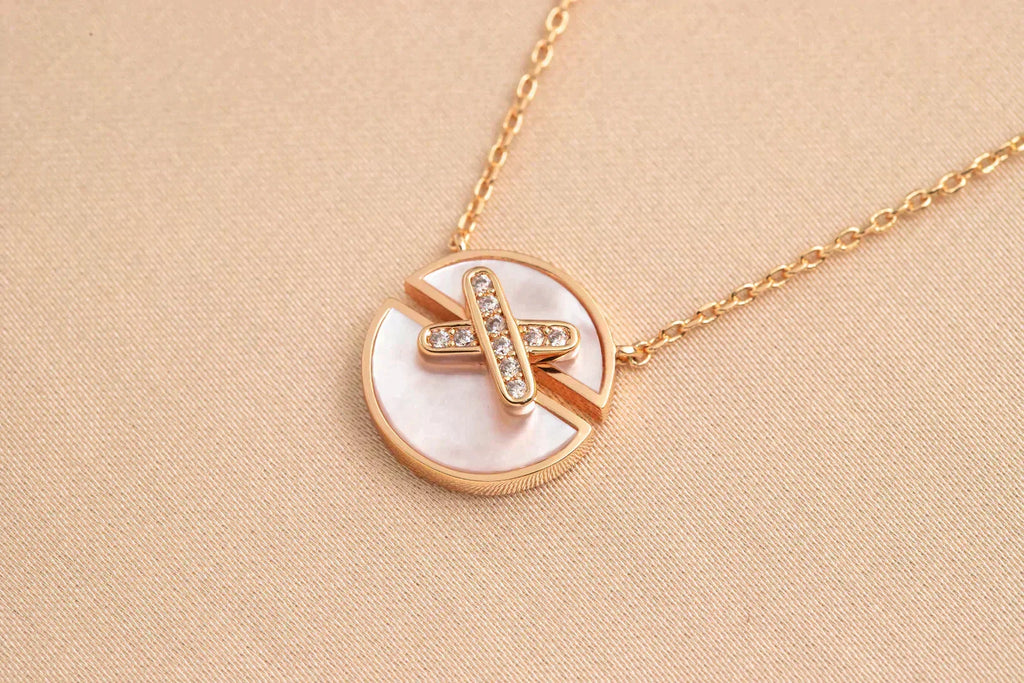 [LUXE JEWELRY]JEUX DE ROSE GOLD DIAMOND NECKLACE