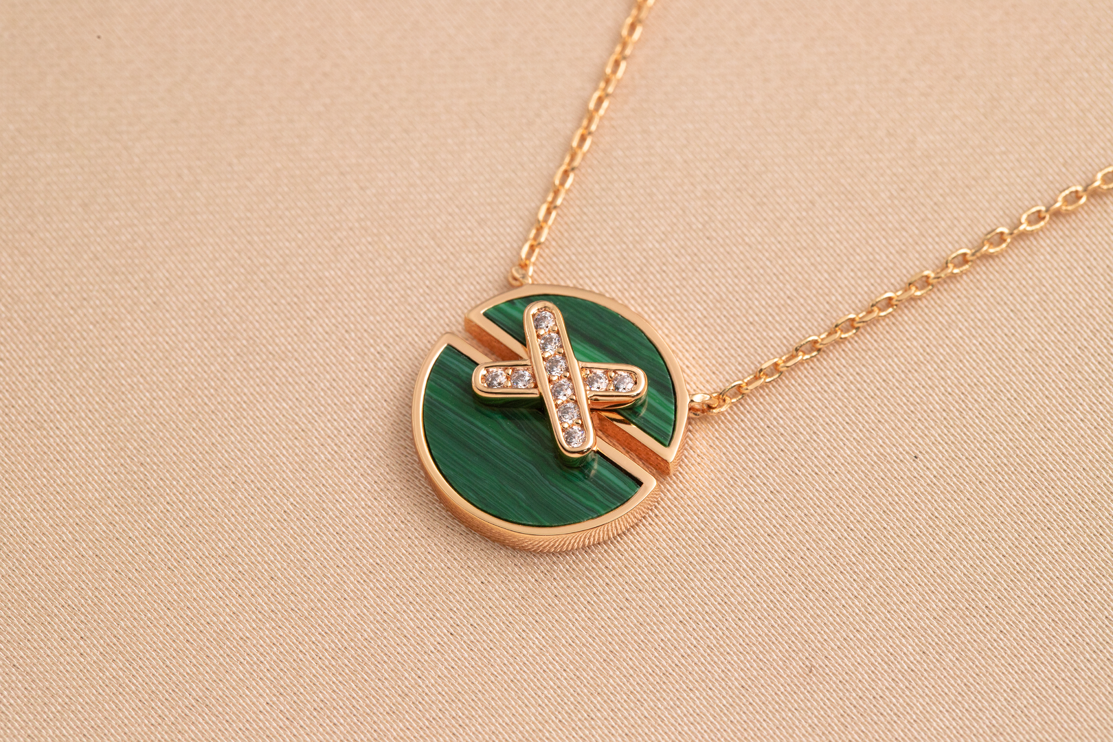 [LUXE JEWELRY]JEUX DE PINK GOLD DIAMOND NECKLACE