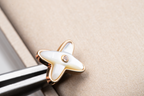 [LUXE JEWELRY]JEUX DE WHITE MOP ROSE GOLD DIAMOND EARRINGS