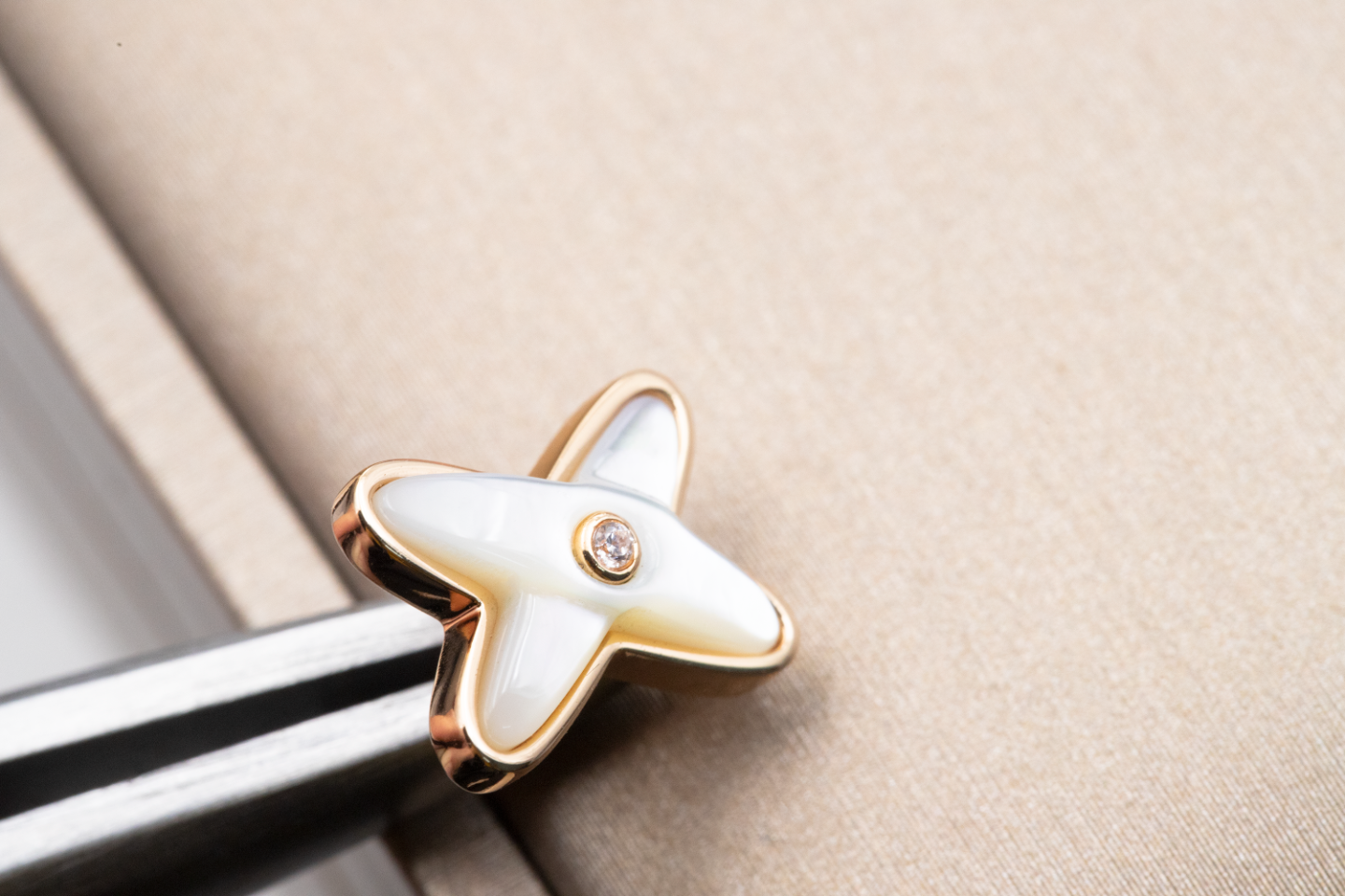 [LUXE JEWELRY]JEUX DE WHITE MOP ROSE GOLD DIAMOND EARRINGS