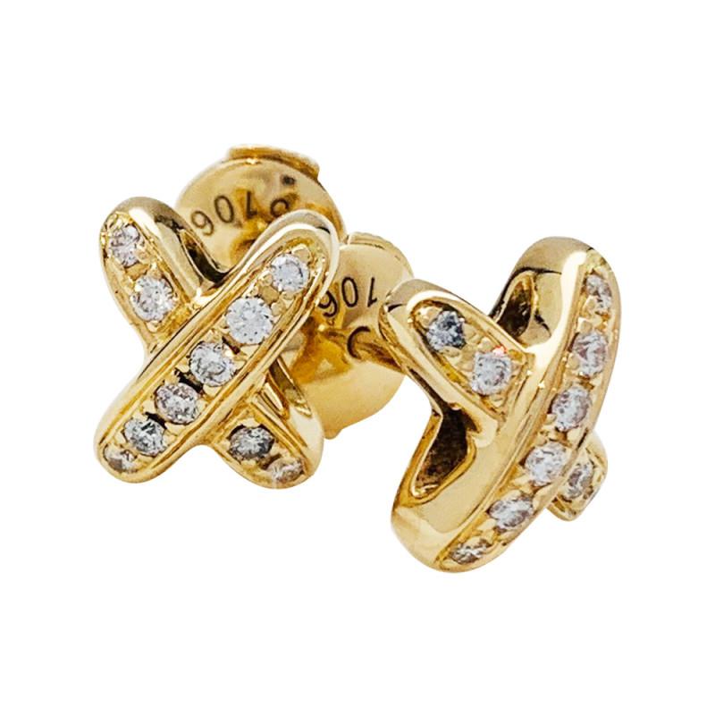 [LUXE JEWELRY]JEUX DE GOLD DIAMOND EARRINGS