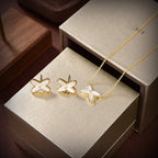 [LUXE JEWELRY]JEUX DE WHITE MOP GOLD DIAMOND EARRINGS