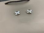 [LUXE JEWELRY]JEUX DE WHITE MOP SILVER DIAMOND EARRINGS