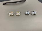 [LUXE JEWELRY]JEUX DE WHITE MOP SILVER DIAMOND EARRINGS