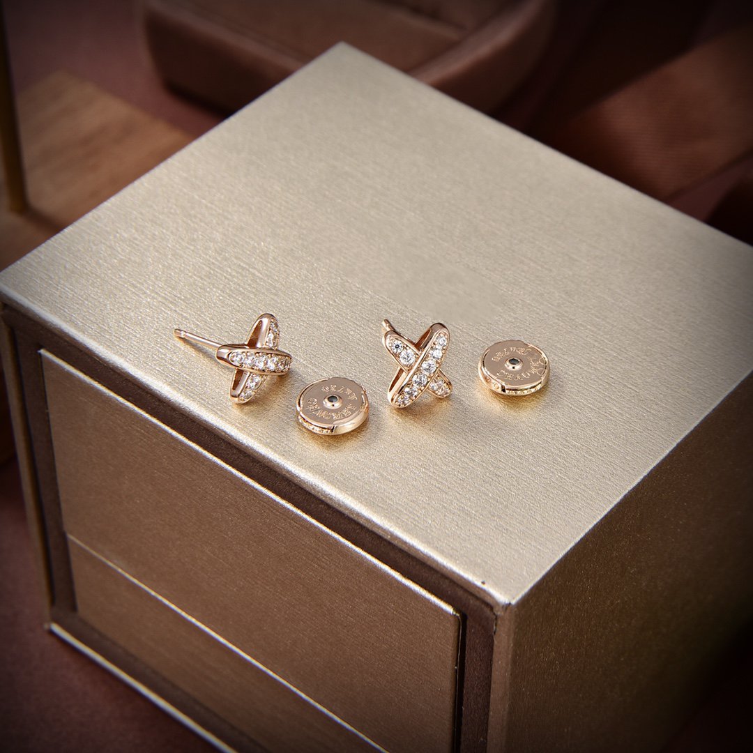 [LUXE JEWELRY]JEUX DE GOLD DIAMOND EARRINGS