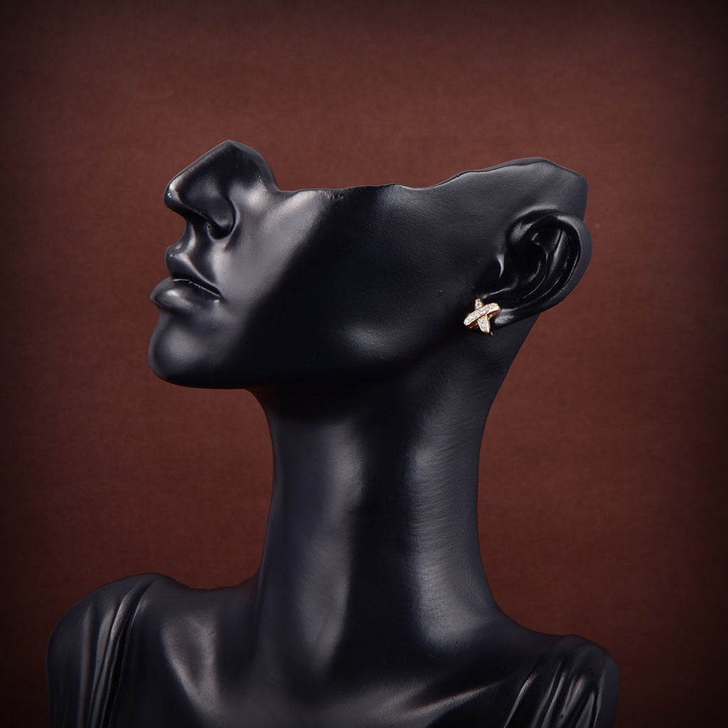 [LUXE JEWELRY]JEUX DE GOLD DIAMOND EARRINGS