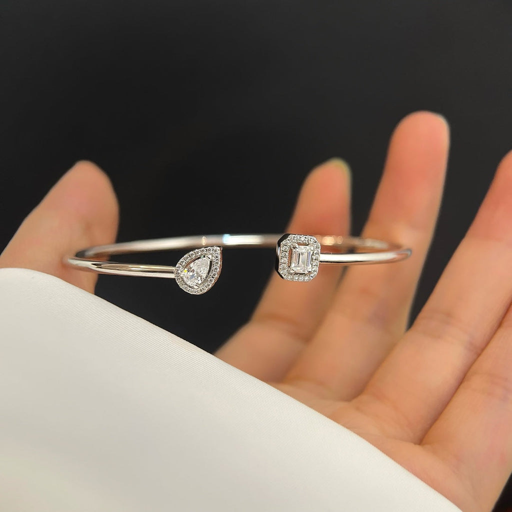 [LUXE JEWELRY]JONC FLEX MY TWIN TOI & MOI SILVER DIAMOND BRACELET