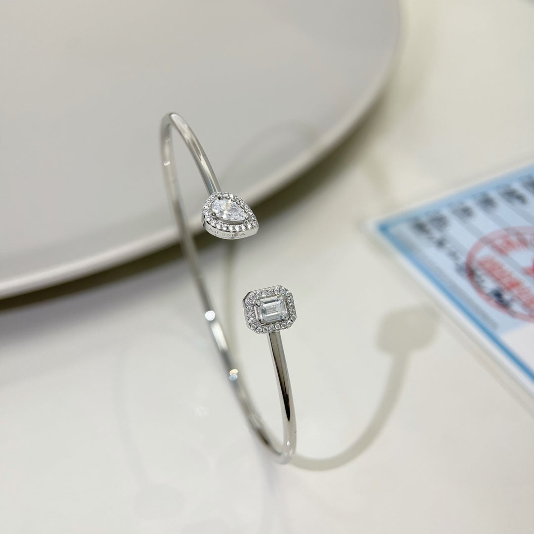 [LUXE JEWELRY]JONC FLEX MY TWIN TOI & MOI SILVER DIAMOND BRACELET