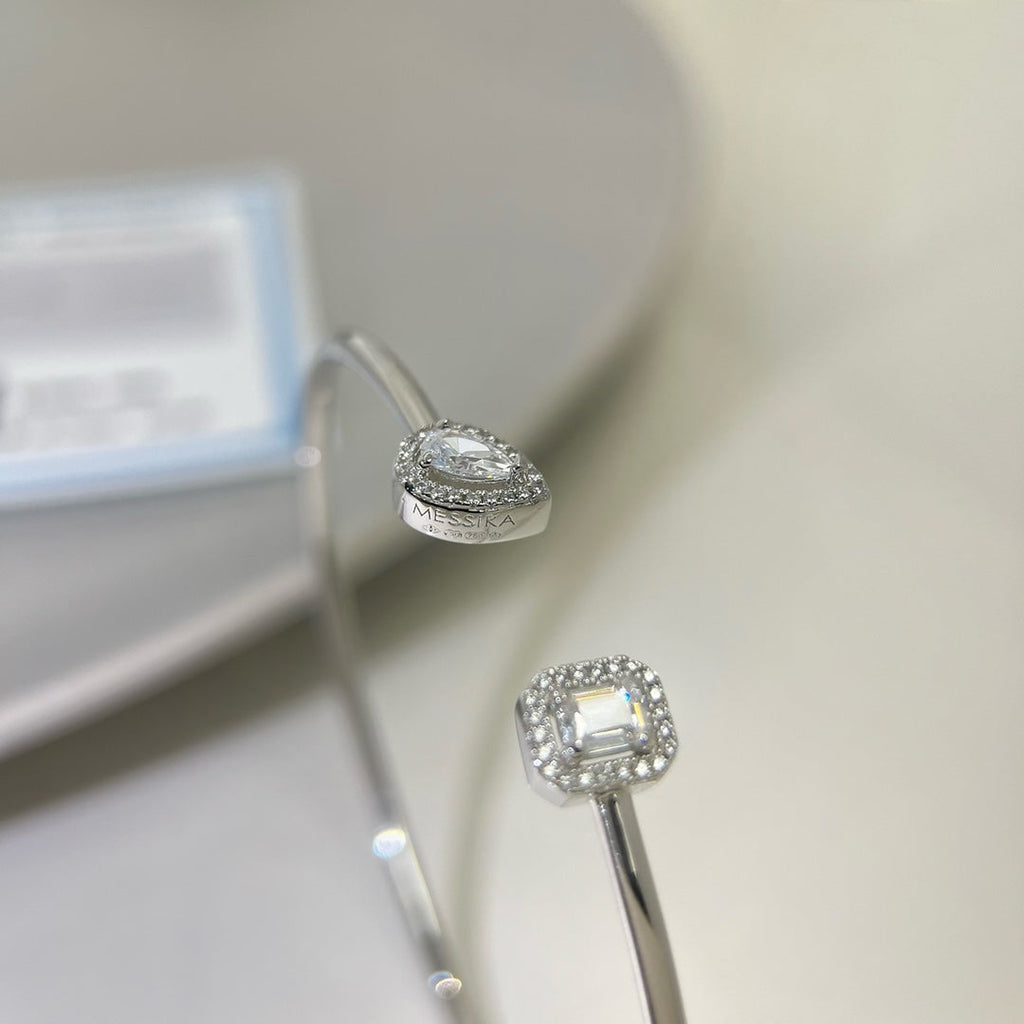 [LUXE JEWELRY]JONC FLEX MY TWIN TOI & MOI SILVER DIAMOND BRACELET
