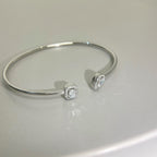 [LUXE JEWELRY]JONC FLEX MY TWIN TOI & MOI SILVER DIAMOND BRACELET