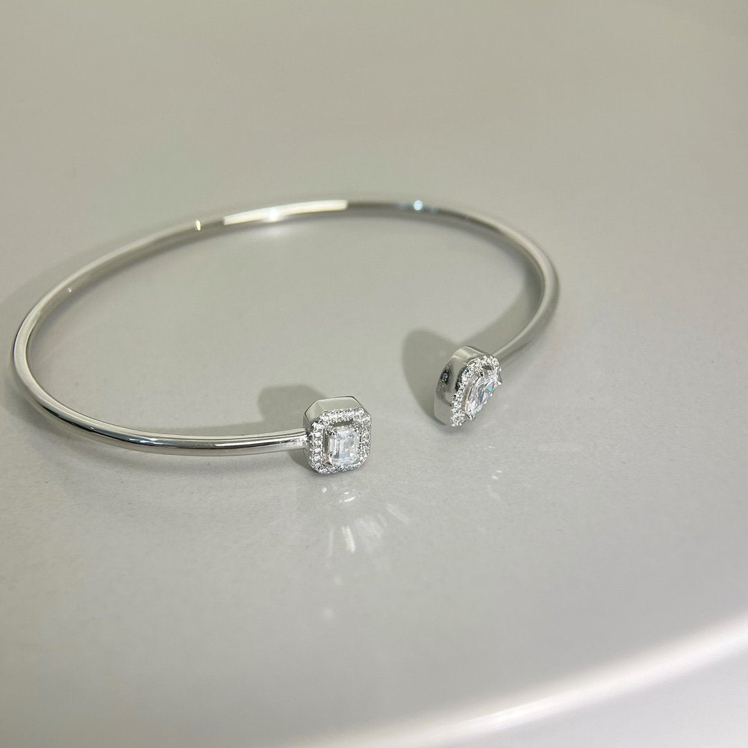 [LUXE JEWELRY]JONC FLEX MY TWIN TOI & MOI SILVER DIAMOND BRACELET