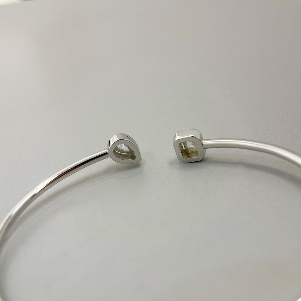 [LUXE JEWELRY]JONC FLEX MY TWIN TOI & MOI SILVER DIAMOND BRACELET