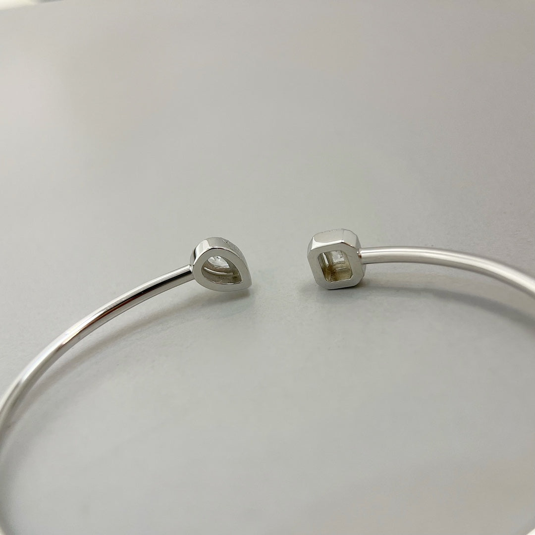 [LUXE JEWELRY]JONC FLEX MY TWIN TOI & MOI SILVER DIAMOND BRACELET