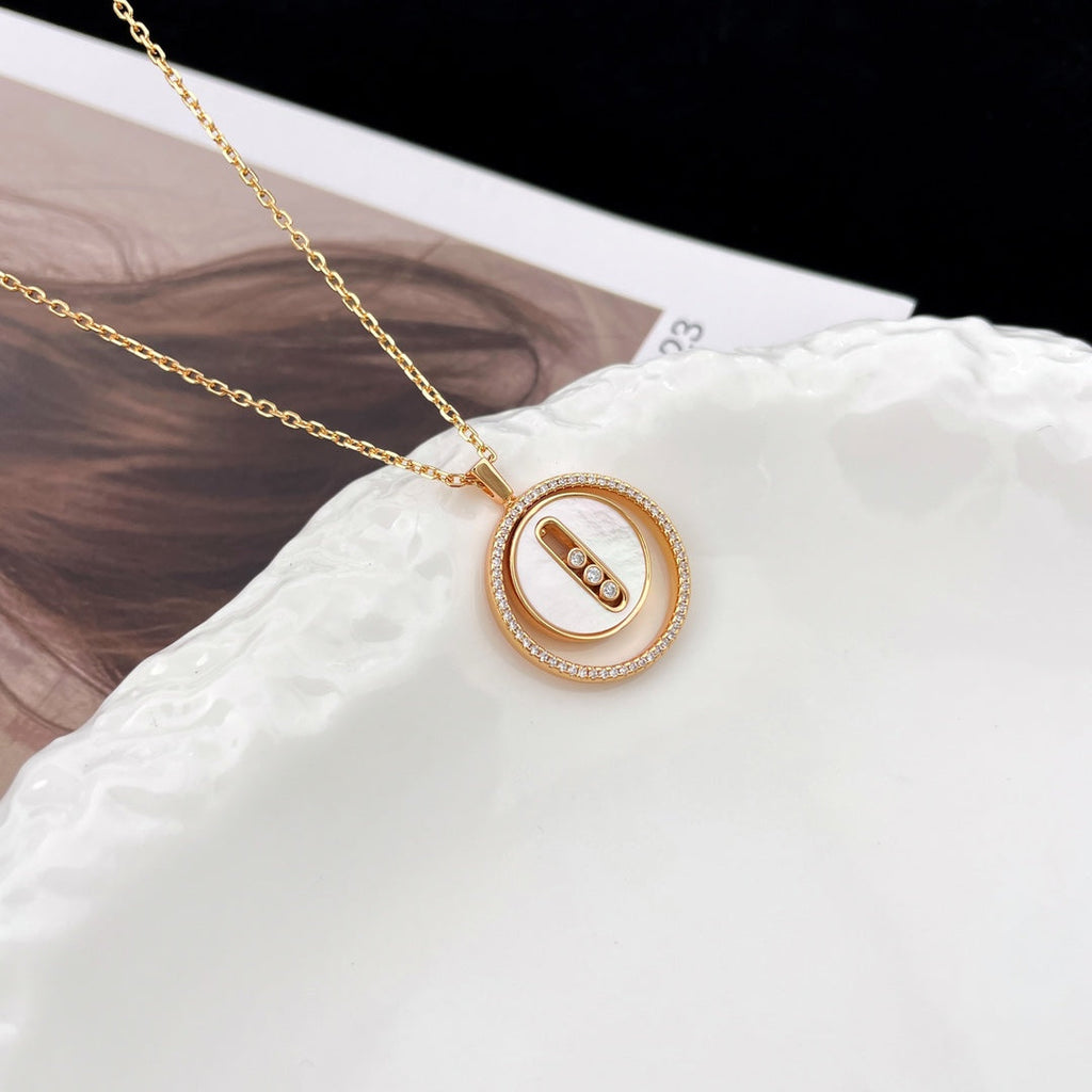 [LUXE JEWELRY]LUCKY MOVE MM NACRE BLANCHE DIAMOND NECKLACE