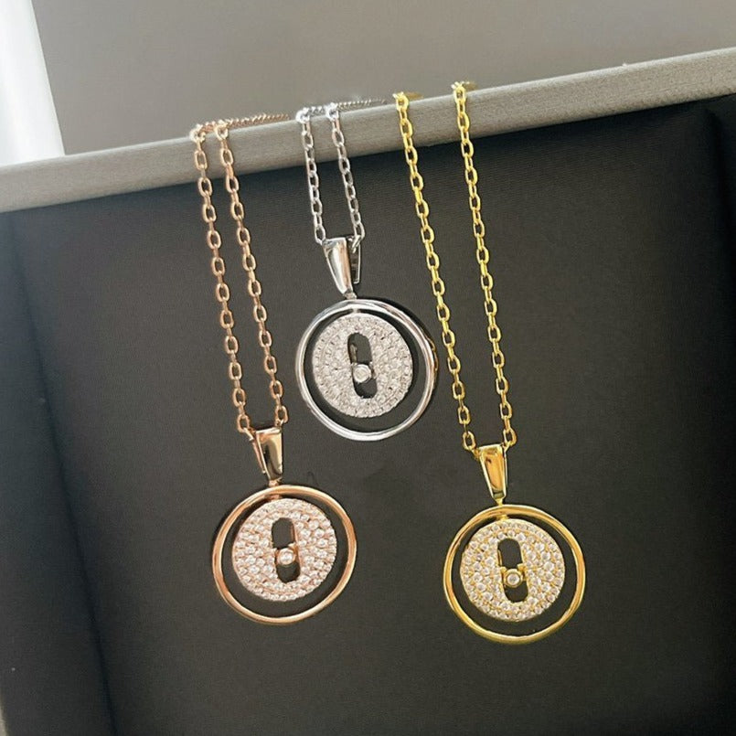 [LUXE JEWELRY]LUCKY MOVER PM PAVED NECKLACE