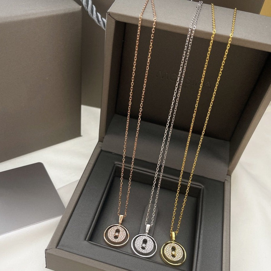 [LUXE JEWELRY]LUCKY MOVER PM PAVED NECKLACE