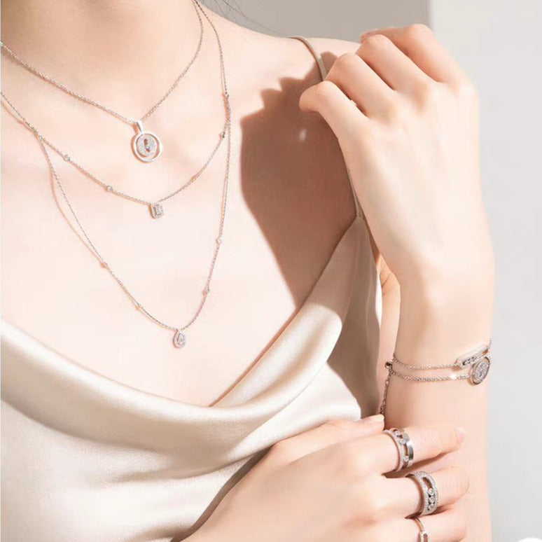[LUXE JEWELRY]LUCKY MOVER PM PAVED NECKLACE