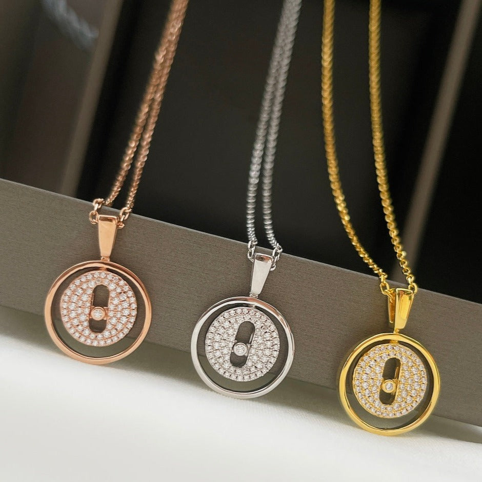 [LUXE JEWELRY]LUCKY MOVER PM PAVED NECKLACE