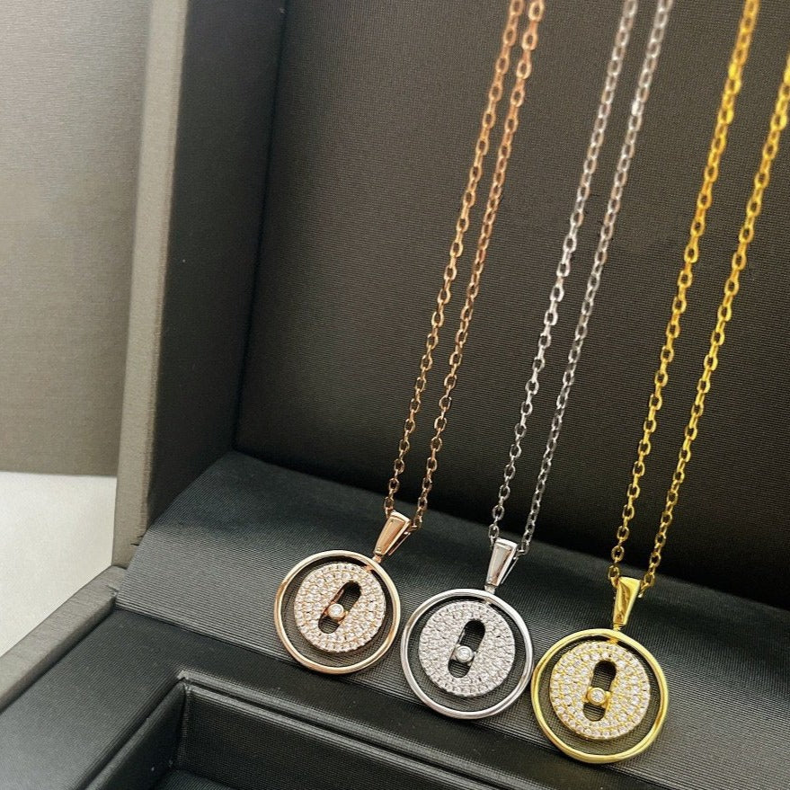 [LUXE JEWELRY]LUCKY MOVER PM PAVED NECKLACE