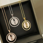 [LUXE JEWELRY]LUCKY MOVE MM NACRE BLANCHE DIAMOND NECKLACE