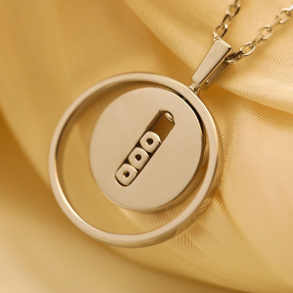 [LUXE JEWELRY]LUCKY MOVE MM SILVER DIAMOND NECKLACE