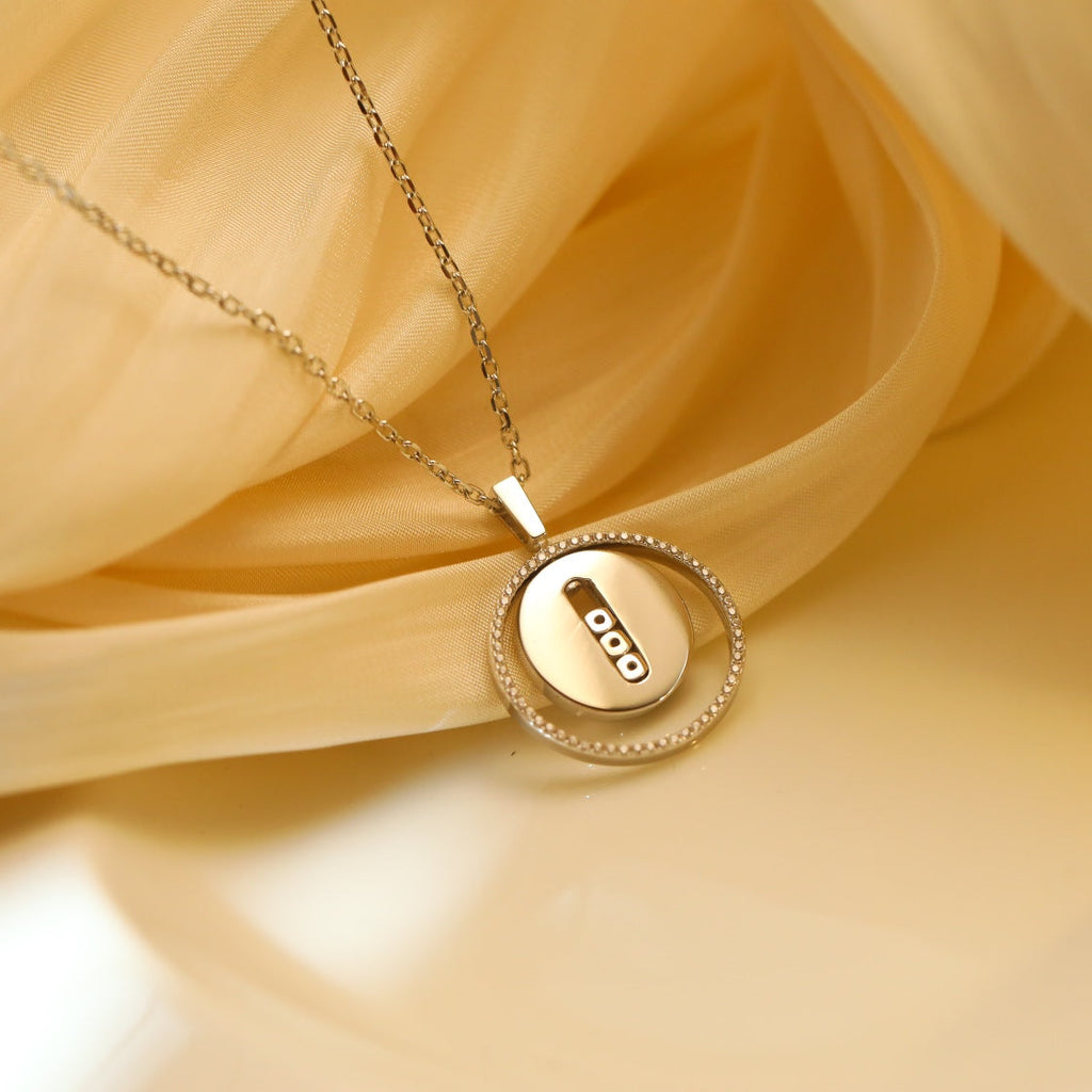 [LUXE JEWELRY]LUCKY MOVE MM SILVER DIAMOND NECKLACE