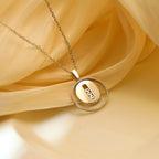 [LUXE JEWELRY]LUCKY MOVE MM SILVER DIAMOND NECKLACE