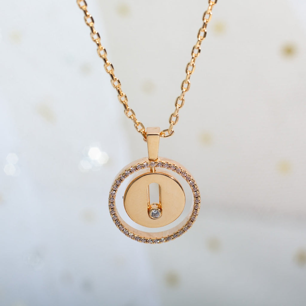 [LUXE JEWELRY]LUCKY MOVE PM NECKLACE PINK GOLD DIAMOND