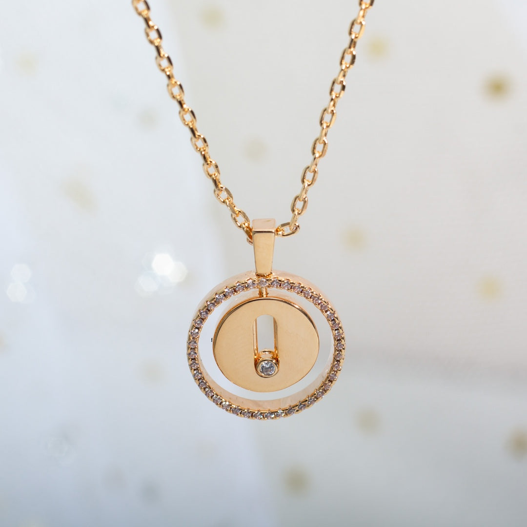 [LUXE JEWELRY]LUCKY MOVE PM NECKLACE PINK GOLD DIAMOND