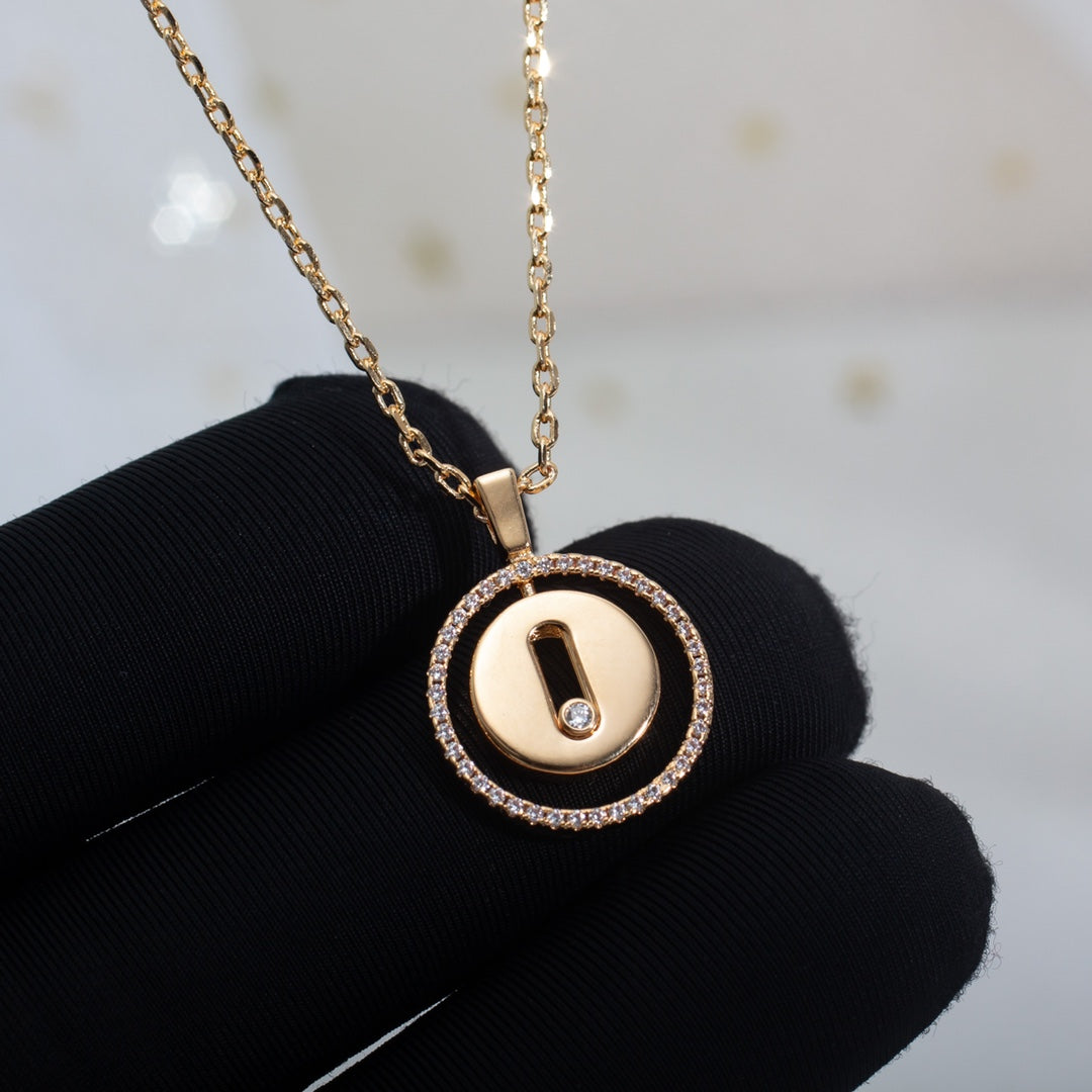 [LUXE JEWELRY]LUCKY MOVE PM NECKLACE PINK GOLD DIAMOND