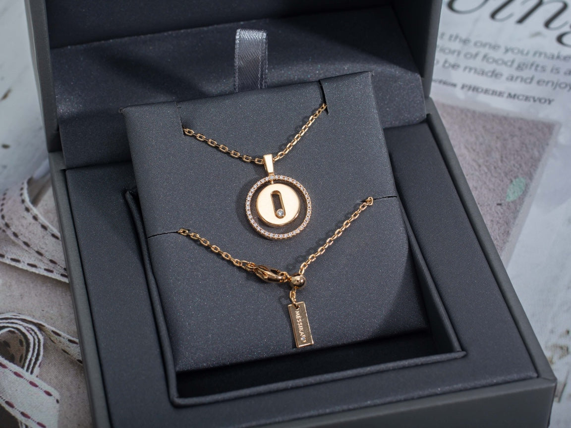[LUXE JEWELRY]LUCKY MOVE PM NECKLACE PINK GOLD DIAMOND