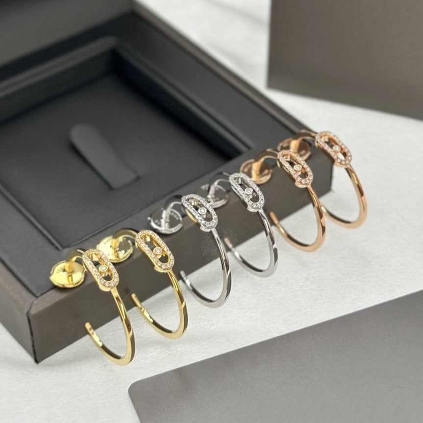 [Luxe Jewellery] CREOLES MOVE UNO PM DIAMOND EARRINGS