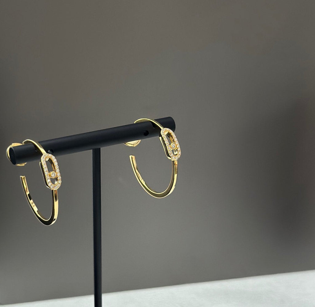 [Luxe Jewellery] CREOLES MOVE UNO PM DIAMOND EARRINGS