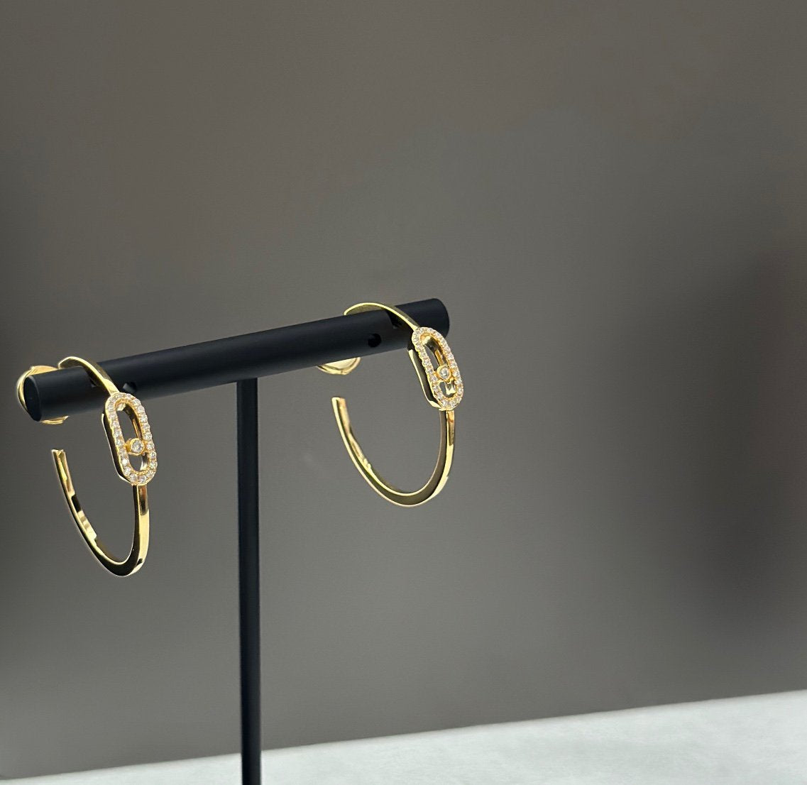 [Luxe Jewellery] CREOLES MOVE UNO PM DIAMOND EARRINGS