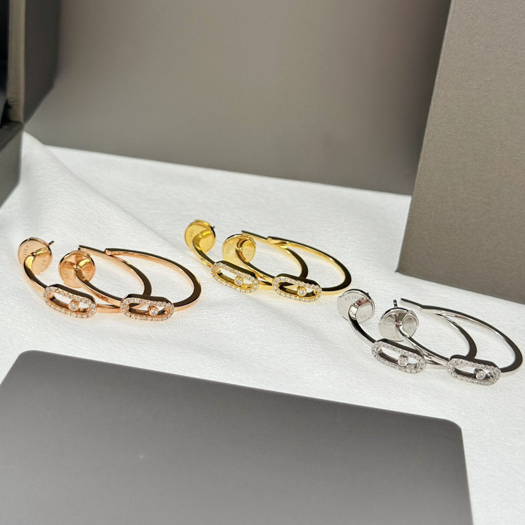[Luxe Jewellery] CREOLES MOVE UNO PM DIAMOND EARRINGS