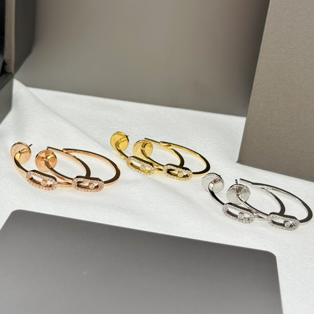 [Luxe Jewellery] CREOLES MOVE UNO PM DIAMOND EARRINGS